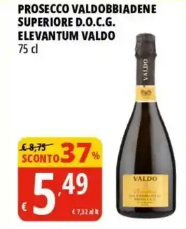 Tigros PROSECCO VALDOBBIADENE SUPERIORE D.O.C.G. ELEVANTUM VALDO 75 cl offerta