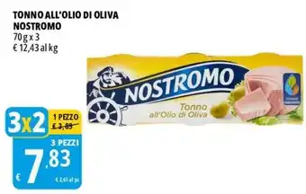 Tigros TONNO ALL'OLIO DI OLIVA NOSTROMO 70 g x 3 offerta