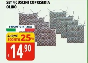 Tigros SET 4 CUSCINI COPRISEDIA OLIBÒ offerta