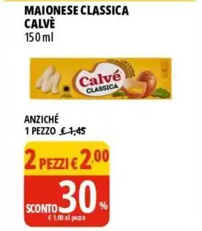 Tigros MAIONESE CLASSICA CALVÈ 150 ml offerta