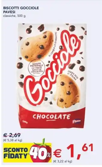 Esselunga BISCOTTI GOCCIOLE PAVESI classiche, 500 g offerta