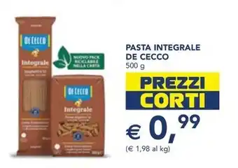 PASTA INTEGRALE DE CECCO 500 g