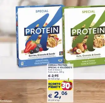 Esselunga CEREALI PROTEIN SPECIAL K KELLOGG'S frutti di bosco o frutta secca, 320 g offerta