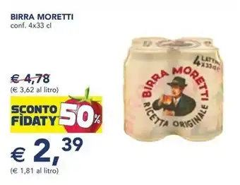Esselunga BIRRA MORETTI conf. 4x33 cl offerta