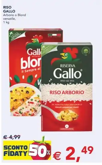 Esselunga RISO GALLO Arborio o Blond versatile, 1 kg offerta