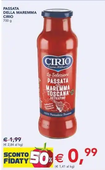 Esselunga PASSATA DELLA MAREMMA CIRIO offerta