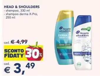 Esselunga HEAD & SHOULDERS - shampoo, 330 ml - shampoo derma X-Pro, 250 ml offerta