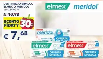 Esselunga DENTIFRICIO BIPACCO ELMEX O MERIDOL conf. 2x100 ml offerta