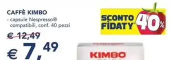Esselunga CAFFÈ KIMBO - capsule Nespresso compatibili, conf. 40 pezzi offerta