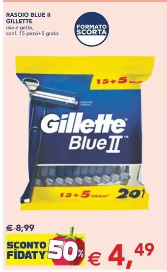 Esselunga RASOIO BLUE II GILLETTE usa e getta, conf. 15 pezzi+5 gratis offerta