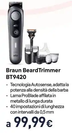 Unieuro Braun Beard Trimmer BT9420 offerta