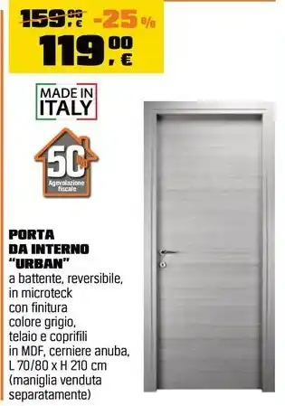 OBI PORTA DA INTERNO "URBAN" offerta