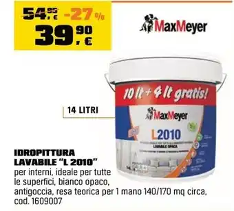 OBI MaxMeyer IDROPITTURA LAVABILE "L 2010" offerta