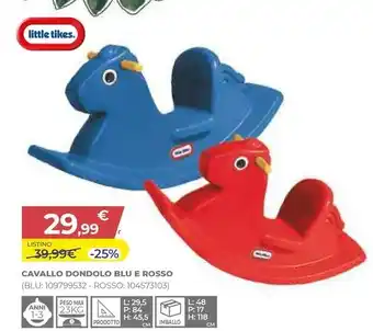 Toys Center CAVALLO DONDOLO BLU E ROSSO offerta