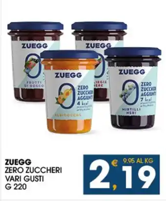 ZUEGG ZERO ZUCCHERI VARI GUSTI G 220