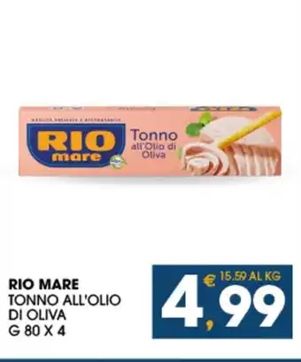 SeBón Supermercati RIO MARE TONNO ALL'OLIO DI OLIVA G 80 X 4 offerta