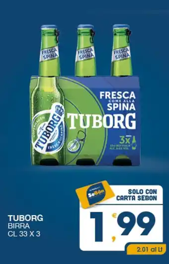 SeBón Supermercati TUBORGE BIRRA CL 33 X 3 offerta