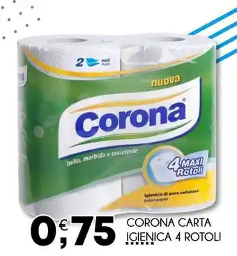 Enne Market CORONA CARTA IGIENICA 4 ROTOLI offerta