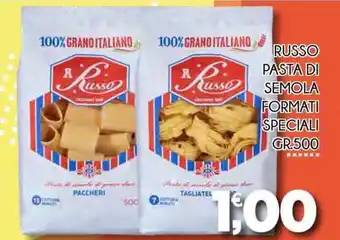 Enne Market RUSSO PASTA DI SEMOLA FORMATI SPECIALI GR.500 offerta