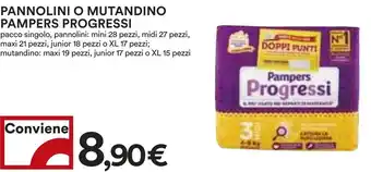 Coop Superstore PANNOLINI O MUTANDINO PAMPERS PROGRESSI offerta