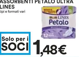 Coop Superstore ASSORBENTI PETALO ULTRA LINES tipi e formati vari offerta
