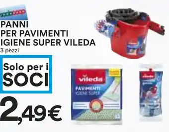 Coop Superstore PANNI PER PAVIMENTI IGIENE SUPER VILEDA 3 pezzi offerta