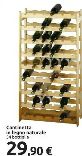 Carrefour Cantinetta in legno naturale offerta