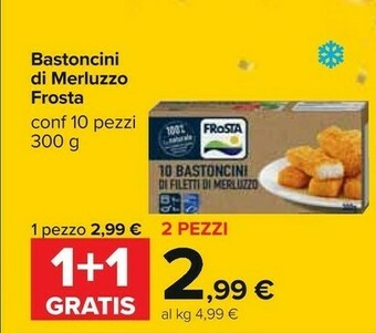 Carrefour 10 bastoncini di filetti di merluzzo 300 g(ml) offerta