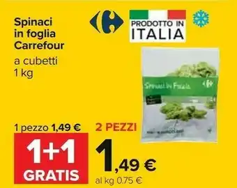 Carrefour Carrefour spinaci in fogliaa cubetti offerta