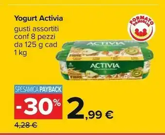 Carrefour Activia 8 vasetti 1000 g(ml) offerta