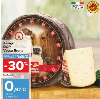 Carrefour Asiago dop vacca bruna offerta