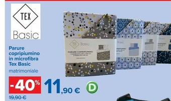 Carrefour Tex basic parure copripiumino in microfibra offerta
