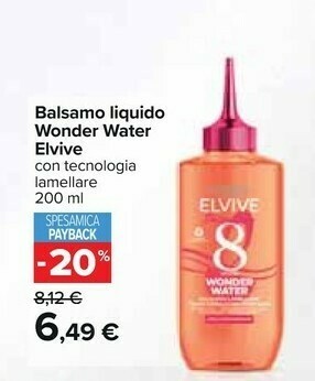 Carrefour Elvive balsamo liquido wonder water offerta