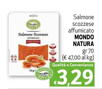 Eurospesa Salmone Scozzese affumicato MONDO NATURA gr 70 offerta