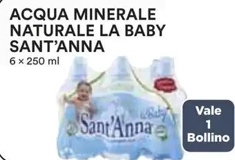Coop Superstore ACQUA MINERALE NATURALE LA BABY SANT'ANNA 6 x 250 ml offerta