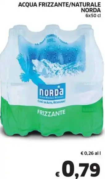 Ecu Discount ACQUA FRIZZANTE/NATURALE NORDA 6x50 cl offerta