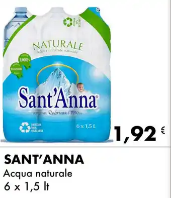 Iper Tosano SANT'ANNA Acqua naturale 6 X 1,5 LT offerta