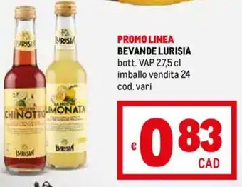 Metro BEVANDE LURISIA bott. VAP 27,5 cl offerta