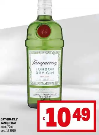 Metro DRY GIN 43,1° TANQUERAY bott. 70 cl offerta