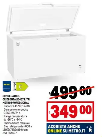 Metro CONGELATORE ORIZZONTALE 457 LITRI METRO PROFESSIONAL offerta