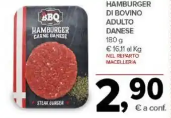 Todis HAMBURGER DI BOVINO ADULTO DANESE 180 g offerta