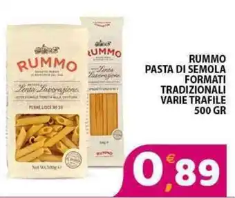 Mio Market RUMMO PASTA DI SEMOLA FORMATI TRADIZIONALI VARIE TRAFILE 500 GR offerta