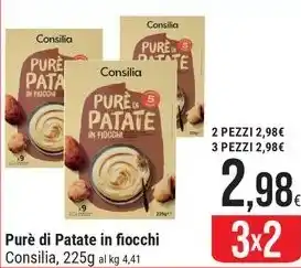 Supermercati Gulliver Purè di Patate in fiocchi Consilia, 225g offerta