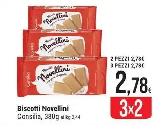 Supermercati Gulliver Biscotti Novellini Consilia, 380g offerta