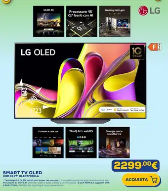 Euronics LG SMART TV OLED UHD 4K 77" OLED77B36LA offerta