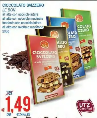 MD Discount Cioccolato svizzero fondente con nocciole intere 200 g(ml) offerta
