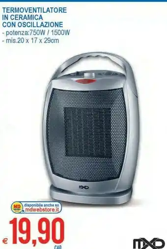 Termoventilatore in ceramica con oscillazione