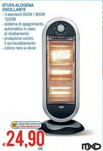 Stufa alogena oscillante