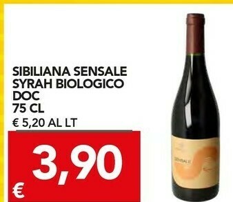 TuoDi Sibiliana sensale syrah biologico doc offerta