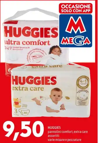 MEGA HUGGIES pannolini comfort, extra care assortiti offerta